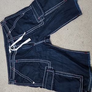 Denim cargo shorts true religion